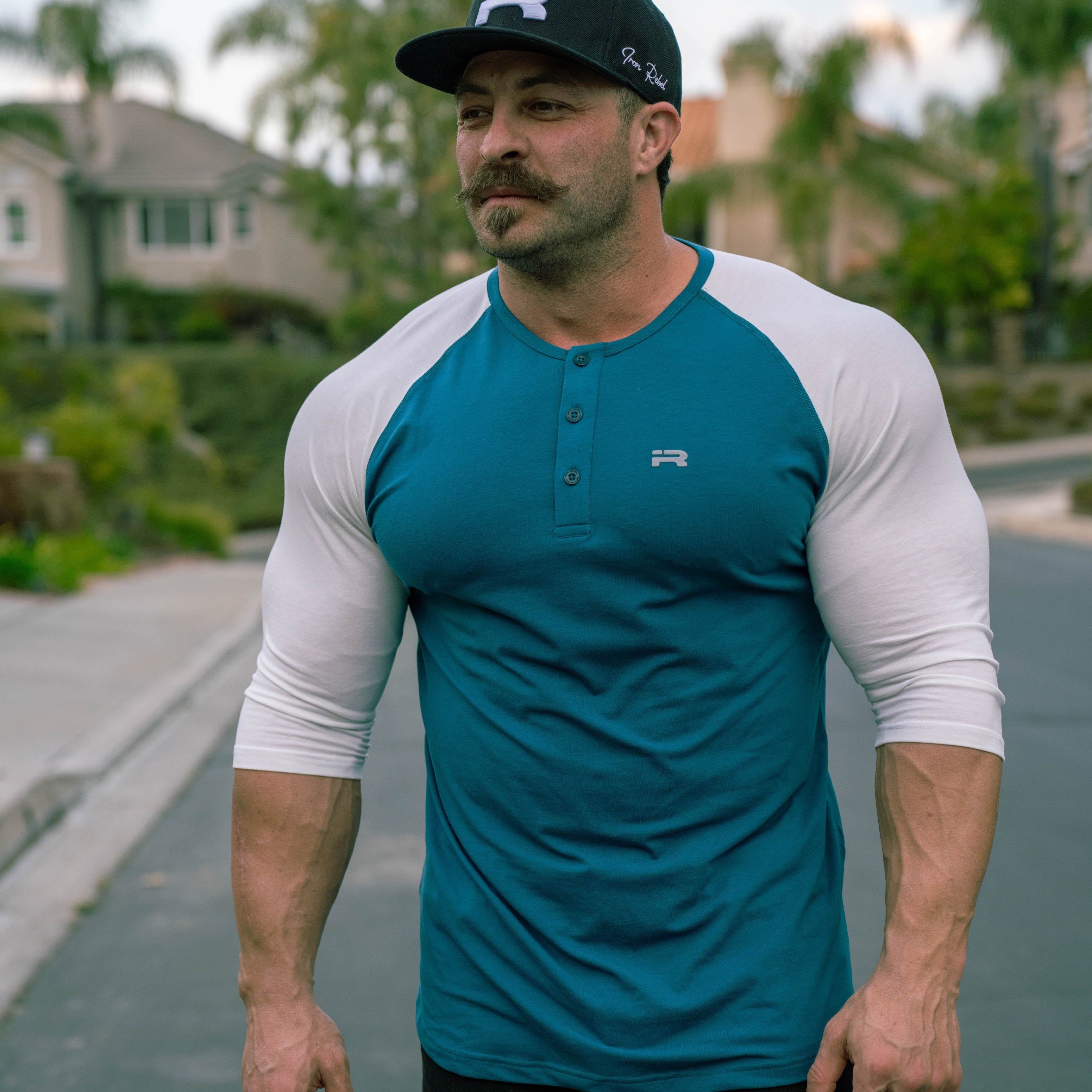 Elite Henley (Ivory/Teal)