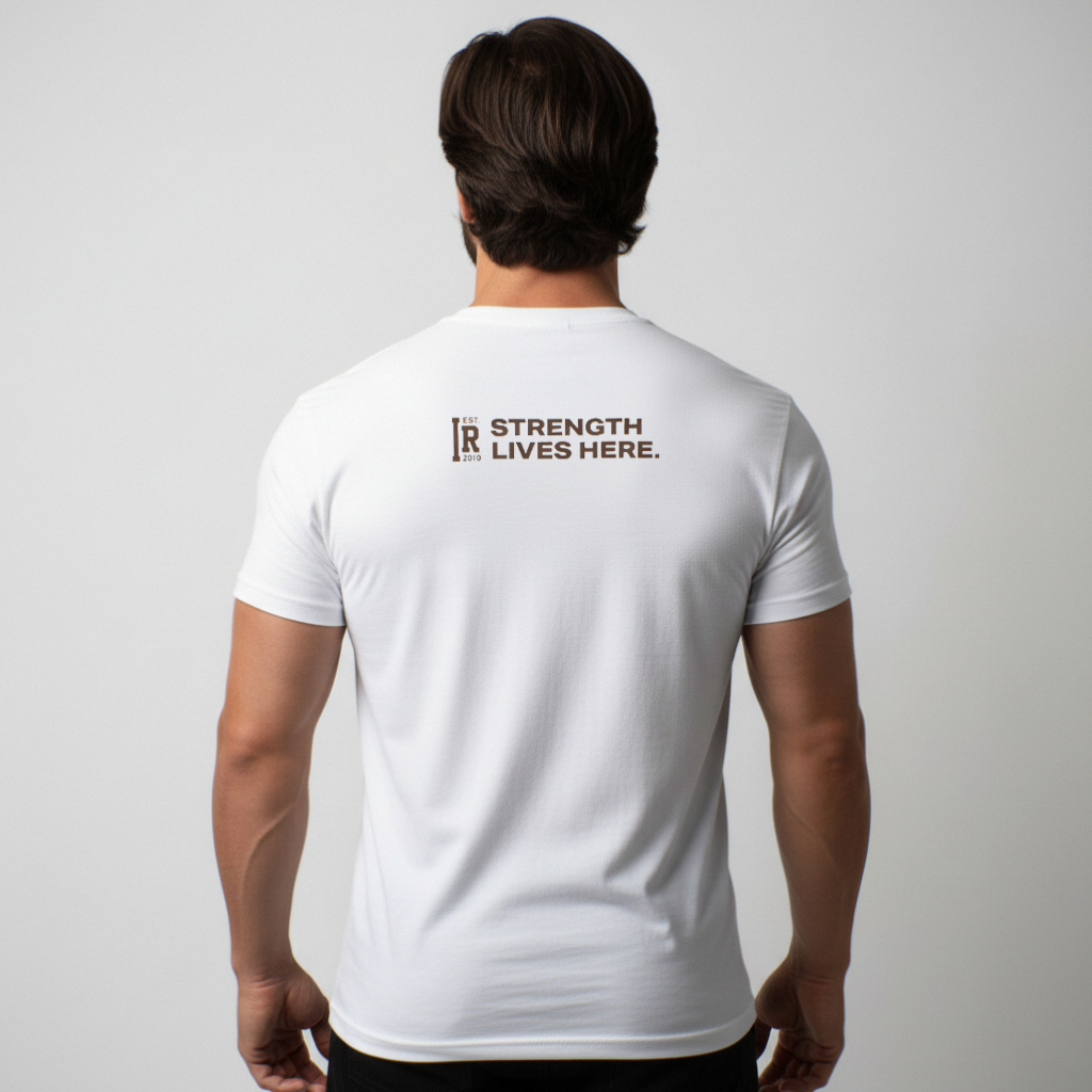 Barbell Club (White) Premium Fitted Gym T-shirt