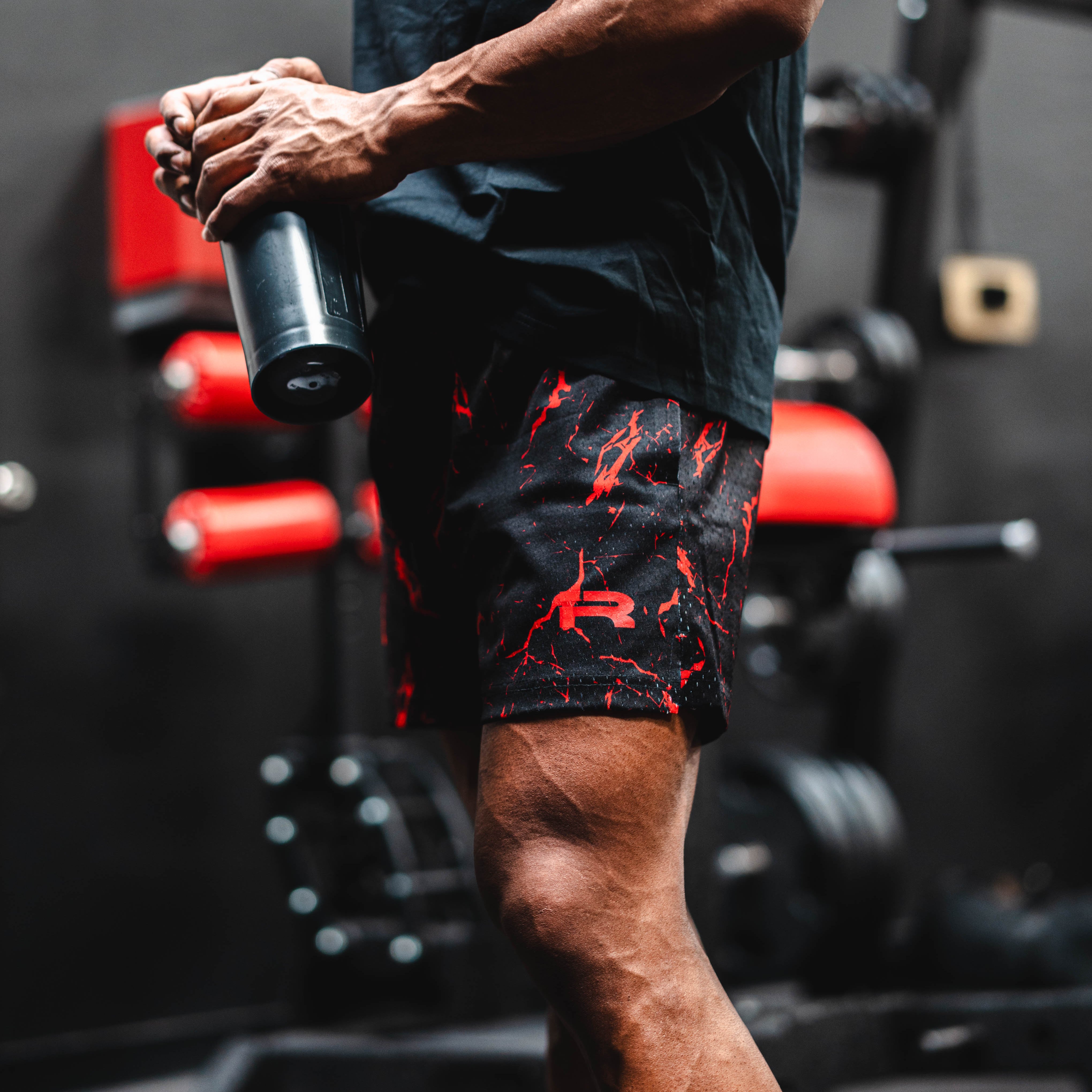 Mesh Shorts (Black/Red)