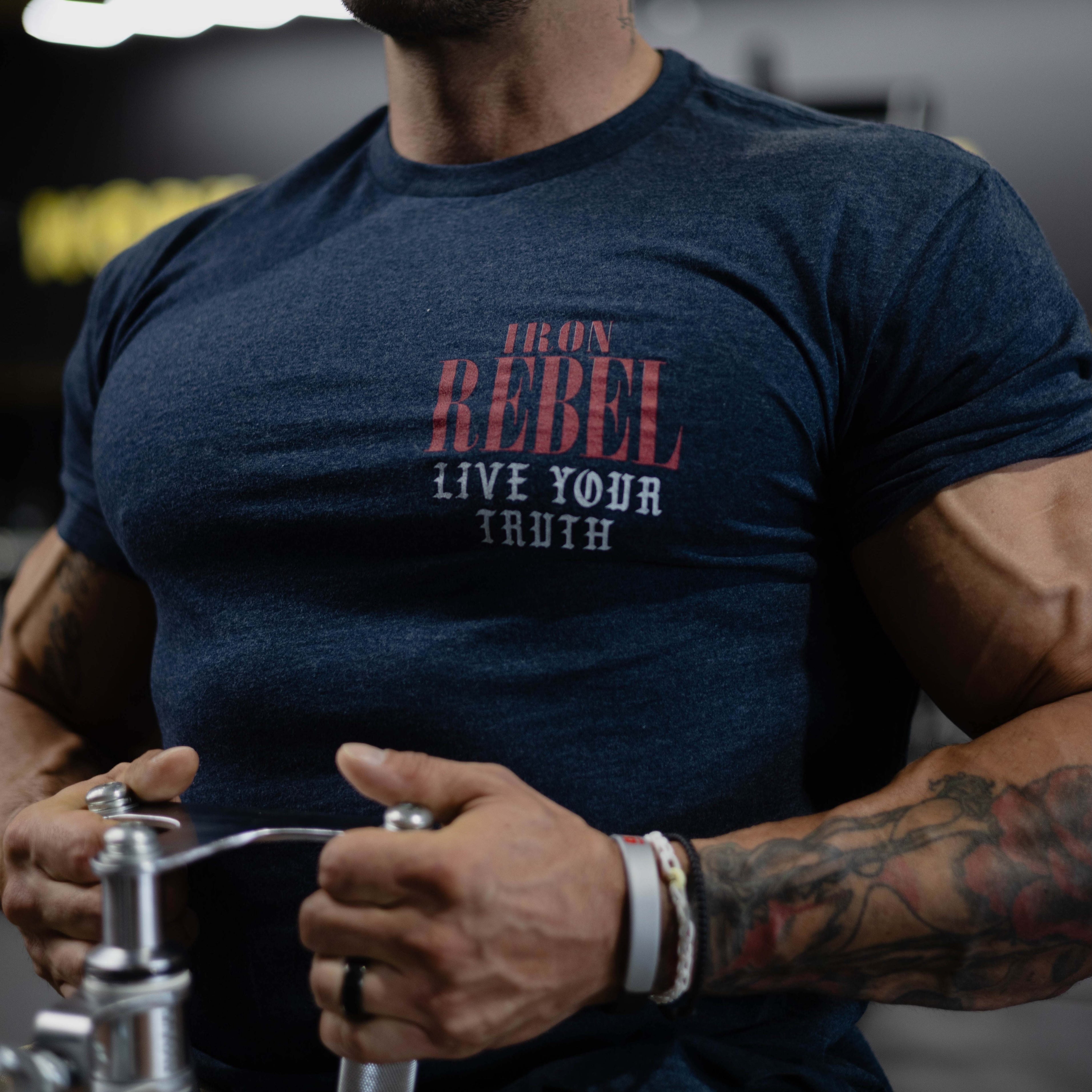 Lady Justice Tee (Navy) Premium Fitted Gym T-Shirt